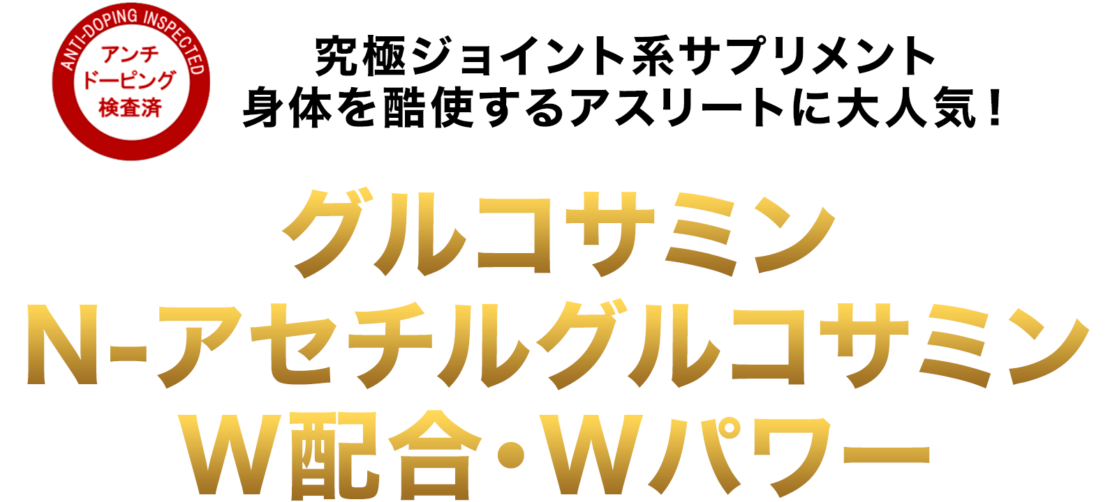 究極ジョイント系サプリメント 身体を酷使するアスリートに大人気! グルコサミン N-アセチルグルコサミン W配合・Wパワー